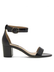 Nine West Sandały WFA2641-1 Czarny. Czarne sandały Nine West, bez wzorów, z syntetyku, bez obcasa, na słupku, bez zapięcia. Za 229.99 zł.