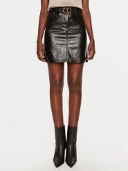TWINSET Spódnica z imitacji skóry 242TP2071 Czarny Regular Fit. Czarne spódnice Twinset, bez wzorów, ze skóry. Za 509.99 zł.
