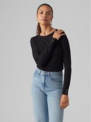 Vero Moda Sweter 10291147 Czarny Regular Fit. Czarne swetry Vero Moda, xs, bez wzorów, z wiskozy, bez ramiączek. Za 49.99 zł.