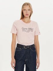 Tommy Hilfiger T-Shirt Script Graphic WW0WW43502 Różowy Regular Fit. Czerwone t-shirty Tommy Hilfiger, l, bez wzorów, z bawełny, bez kołnierzyka, bez ramiączek. Za 129.99 zł.