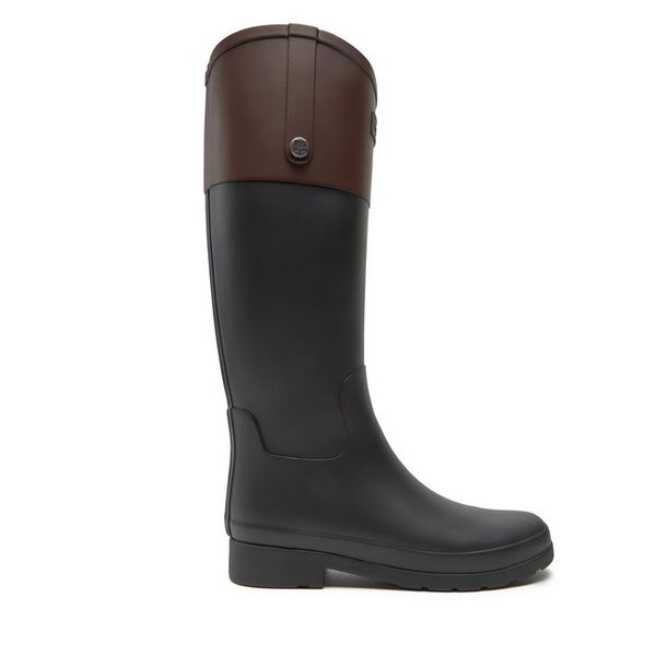 Kalosze Hunter. Czarne kalosze Hunter, bez wzorów, bez zapięcia. Za 439.99 zł.