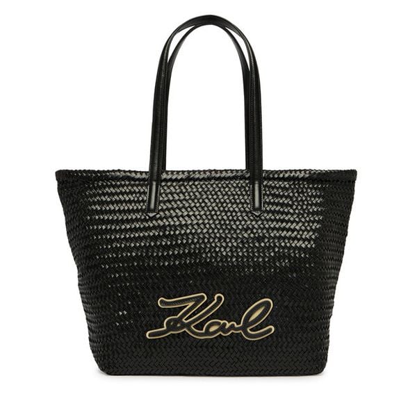 Torebka KARL LAGERFELD. Czarne shopper bag KARL LAGERFELD, bez wzorów, bez dodatków. Za 1,124.99 zł.