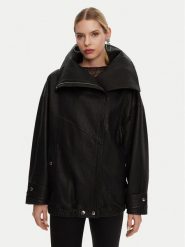 Dolce&Gabbana Kurtka skórzana F9S01L HULVN Czarny Oversize. Czarne kurtki Dolce&Gabbana, l, bez wzorów, ze skóry, bez kaptura. Za 19,349.00 zł.