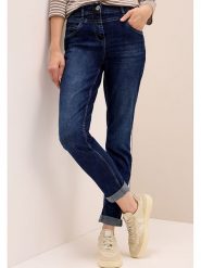 Cecil Dżinsy - Slim fit - w kolorze granatowym rozmiar: W28/L30. Niebieskie jeansy Cecil, l, z aplikacjami, ze skóry, klasyczne, z podwyższonym stanem. Za 152.98 zł.