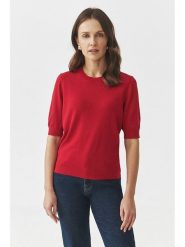 TATUUM Sweter w kolorze czerwonym rozmiar: XS. Czerwone swetry Tatuum, xs, bez wzorów, z bawełny, bez ramiączek. Za 87.81 zł.