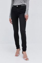 Morgan Jeansy damskie medium waist. Czarne jeansy Morgan, z aplikacjami, z jeansu. Za 319.99 zł.