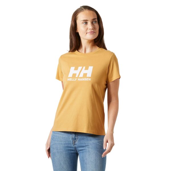 Koszulka damska Helly Hansen Logo 3.0. Brązowe t-shirty sportowe Helly Hansen, bez wzorów, bez ramiączek. Za 197.50 zł.