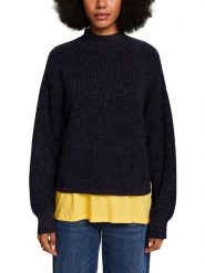 ESPRIT Sweter w kolorze granatowym rozmiar: L. Niebieskie swetry Esprit, l, bez wzorów, z bawełny, bez ramiączek. Za 105.88 zł.