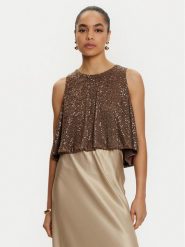 ViCOLO Bluzka TS0351 Brązowy Regular Fit. Brązowe bluzki ViCOLO, m, bez wzorów, z syntetyku, bez kołnierzyka, bez ramiączek. Za 199.99 zł.
