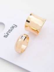 Pierścionki z błyszczącym wykończeniem 2 pack - złoty. Żółte pierścionki Sinsay, złote. Za 7.99 zł.