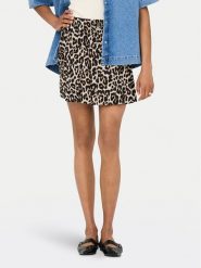ONLY Spódnica mini 15322967 Brązowy Regular Fit. Brązowe spódnice ONLY, l, bez wzorów, z wiskozy, mini. Za 59.99 zł.
