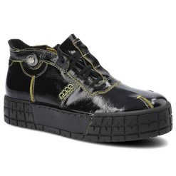 Czarne Sneakersy Simen Damskie Stylowe Obuwie. Czarne buty treningowe Simen, z aplikacjami, ze skóry, bez zapięcia. Za 339.00 zł.