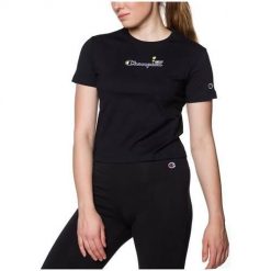Koszulka treningowa damska Champion 115936KK001NBK. Czarne t-shirty sportowe Champion, m, bez wzorów, bez ramiączek. Za 307.00 zł.