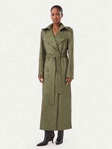 Bardot Trencz Kira 57053JB4 Khaki Regular Fit. Brązowe płaszcze Bardot, bez wzorów, z syntetyku, bez kaptura. Za 846.99 zł.
