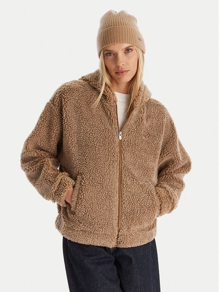 Roxy Polar City Track Brązowy Regular Fit. Brązowe bluzy z polaru Roxy, xs, bez wzorów, z polaru. Za 419.99 zł.