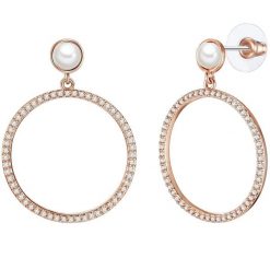 Lulu & Jane Mosiadz Cyrkonia Sztuczna perła Kolczyki 1 ct Damski. Białe kolczyki Lulu & Jane, z cyrkonią, pozłacane. Za 419.99 zł.