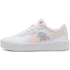 Buty sportowe damskie Puma Carina 3.0 Floral Jr. Białe buty treningowe Puma, bez wzorów, z materiału, bez zapięcia. Za 290.00 zł.