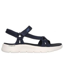 Sandały damskie Skechers Go Walk Flex-Sublime. Niebieskie sandały Skechers, bez wzorów, sportowe, bez obcasa, bez zapięcia. Za 289.50 zł.