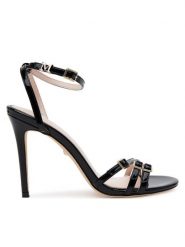 Marciano Guess Sandały 5GGZ27 7231A Czarny. Czarne sandały Marciano Guess, z aplikacjami, ze skóry, bez obcasa, na szpilce, bez zapięcia. Za 549.99 zł.