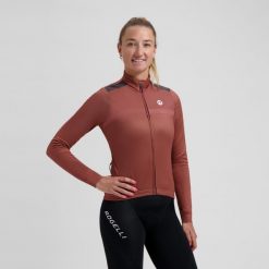 Koszulka damska z długim rękawem Mono DWR. Brązowe t-shirty sportowe Rogelli, l, bez wzorów, bez ramiączek, rowerowe. Za 371.45 zł.