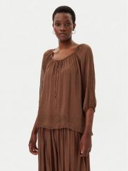 ViCOLO Bluzka TD0020 Brązowy Loose Fit. Brązowe bluzki ViCOLO, xl, bez wzorów, z wiskozy, bez kołnierzyka, bez ramiączek. Za 189.99 zł.