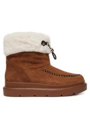 Guess Śniegowce FLFKEN LEA10 Brązowy jasny. Brązowe śniegowce Guess, z aplikacjami, ze skóry, bez zapięcia. Za 714.99 zł.