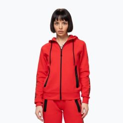 Bluza damska Pitbull Explory Tape Hooded Zip. Czerwone bluzy PITBULL, l, bez wzorów, z bawełny, bez ramiączek, z kapturem. Za 269.99 zł.