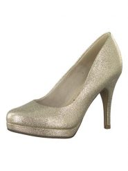 Tamaris Czółenka w kolorze złotym rozmiar: 40. Żółte czółenka Tamaris, bez wzorów, klasyczne, bez obcasa, na platformie, bez zapięcia. Za 136.78 zł.