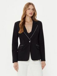 Guess Marynarka W5RN41 KCMU2 Czarny Regular Fit. Czarne marynarki i żakiety Guess, s, z aplikacjami, z syntetyku, bez ramiączek. Za 419.99 zł.