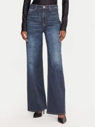 Guess Jeansy W5YA1A D0213 Granatowy Wide Leg. Niebieskie jeansy Guess, z aplikacjami, z bawełny. Za 679.99 zł.