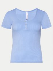 Hunkemöller Koszulka piżamowa Henley 205108 Niebieski Regular Fit. Niebieskie koszule nocne Hunkemöller, xs, bez wzorów, z wiskozy, bez ramiączek. Za 59.99 zł.