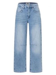 MAC Dżinsy "Ohio" - Barrel fit - w kolorze błękitnym rozmiar: 34. Niebieskie jeansy MAC, z aplikacjami, ze skóry, klasyczne, z podwyższonym stanem. Za 344.95 zł.