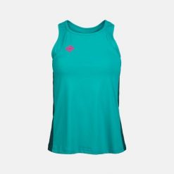 Koszulka CANTAL TOP | Lekka, oddychająca i szybkoschnąca do gry w padla. Czerwone topy IZAS, bez wzorów, z materiału, eleganckie, bez kołnierzyka, bez ramiączek. Za 160.83 zł.