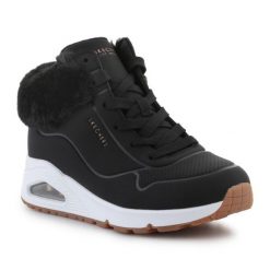 Buty Sportowe Skechers Uno-Fall Air 310539L-BLK czarne. Czarne buty treningowe bez wzorów, z gumy, bez zapięcia, trekkingowe. Za 394.65 zł.