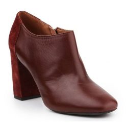 Buty Geox D Audalies H.D W D643XD-04322-C6315 brązowe. Brązowe botki bez wzorów, z materiału, bez obcasa, na obcasie, bez zapięcia. Za 756.98 zł.
