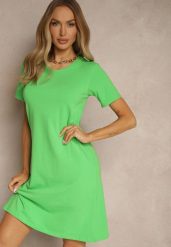 Zielona Sukienka z Bawełny o T-shirtowym Fasonie Niliora. Zielone sukienki Renee, na co dzień, s, bez wzorów, z bawełny, eleganckie, bez kołnierzyka, bez ramiączek, mini, sportowe. W wyprzedaży za 31.99 zł.