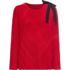 Sweter z kokardą bonprix czerwony. Swetry marki INESIS. Za 49.99 zł.