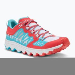 Buty do biegania damskie La Sportiva Helios III. Czerwone buty do biegania La Sportiva, bez wzorów, z materiału, bez zapięcia, do biegania. Za 749.99 zł.