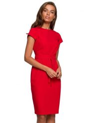 Stylove Sukienka w kolorze czerwonym rozmiar: L. Czerwone sukienki Stylove, l, bez wzorów, bez kołnierzyka, bez ramiączek, midi. Za 203.45 zł.