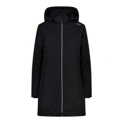 Płaszcz damski turystyczne CMP 32Z1406. Czarne płaszcze CMP, m, bez wzorów, sportowe, bez kaptura. Za 467.50 zł.
