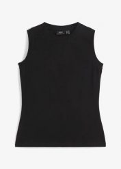 Tank top. Białe topy bonprix, bez wzorów, bez kołnierzyka, bez ramiączek. Za 37.99 zł.
