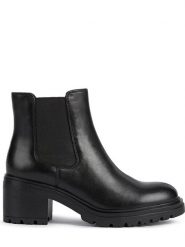 Geox Skórzane sztyblety "Damiana" w kolorze czarnym rozmiar: 39. Czarne buty sportowe lifestyle Geox, bez wzorów, z gumy, sportowe, bez zapięcia. Za 326.32 zł.