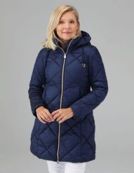 Długa kurtka pikowana. Kurtki Unisono, s, bez wzorów, z tkaniny, bez kaptura. Za 399.00 zł.