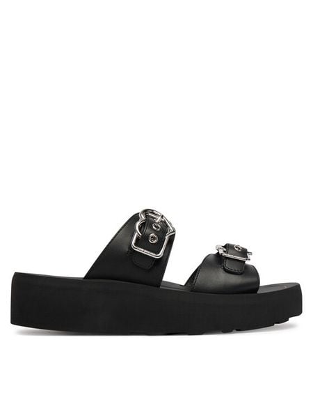 LOVE MOSCHINO Klapki JA28274I0OIA0000 Czarny. Czarne klapki Love Moschino, bez wzorów, bez obcasa, bez zapięcia. Za 909.99 zł.