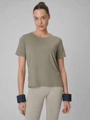 4F Koszulka sportowa w kolorze khaki rozmiar: XS. Brązowe t-shirty sportowe 4f, xs, bez wzorów, z materiału, bez ramiączek, outdoorowe. Za 41.69 zł.