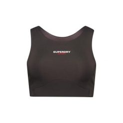 Biustonosz dla kobiet Superdry Active Core. Szare biustonosze sportowe Superdry, bez wzorów, na fitness i siłownię. Za 192.75 zł.