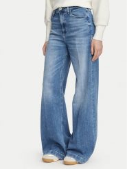 Guess Jeansy W6YA1C D1337 Niebieski Wide Leg. Niebieskie jeansy Guess, z aplikacjami, z bawełny. Za 524.99 zł.