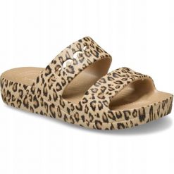 Klapki Dla Dorosłych Crocs Baya Animal Platform. Brązowe klapki Crocs, bez wzorów, z materiału, bez obcasa, bez zapięcia. Za 169.99 zł.