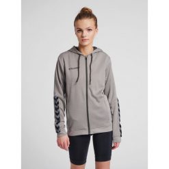 Bluza do piłki nożnej damska Hummel zip hml AUTHENTIC Poly. Szare bluzy Hummel, s, bez wzorów, z dzianiny, z kapturem, do piłki nożnej. Za 171.00 zł.
