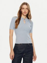 Guess Sweter W5RR10 Z2Y72 Błękitny Regular Fit. Niebieskie swetry Guess, xs, z aplikacjami, z wiskozy, bez ramiączek. Za 159.99 zł.